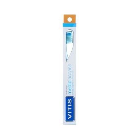 Vitis Cepillo Dental Medio Acces Cepillo de dientes cabezal pequeño de dureza media