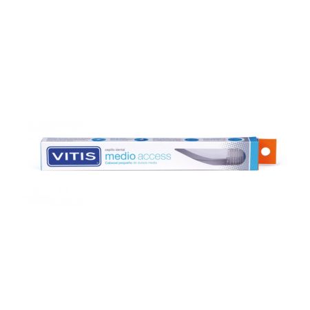 Vitis Cepillo Dental Medio Acces Cepillo de dientes cabezal pequeño de dureza media