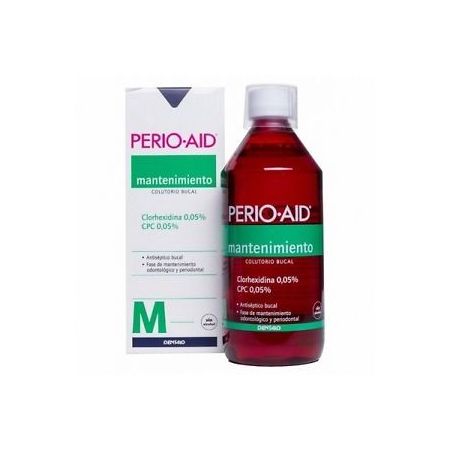 Perio-Aid Mantenimiento Colutorio Bucal Enjuague bucal cuida y protege dientes y encías frente su sensibilidad e irritaciones 500 ml