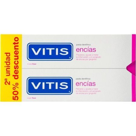 Vitis Pasta Dentífrica Encías Duplo Pasta de dientes para encías ayuda a prevenir y tratar los problemas por gingivitis 2x150 ml