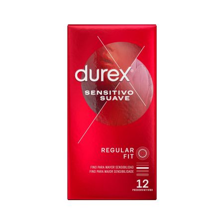 Durex Preservativos Sensitivo Suave Regular Fit Preservativos más finos y extralubricados para mayor sensibilidad 12 uds