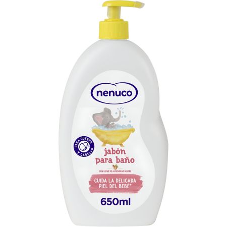 Nenuco Jabón Para Baño Jabón hidratante cuida la delicada piel del bebé con leche de almendras 650 ml
