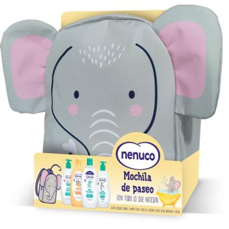 Nenuco Mochila De Paseo Elefante Set esencial para la limpieza y cuidado diario del bebé