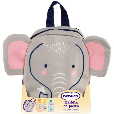 Nenuco Mochila De Paseo Elefante Set esencial para la limpieza y cuidado diario del bebé