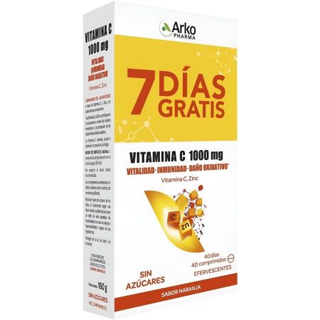 Arkopharma Vitamina C Complemento Alimenticio Pack Ahorro Complemento alimenticio ayuda al funcionamiento normal del sistema inmunitario 40 uds
