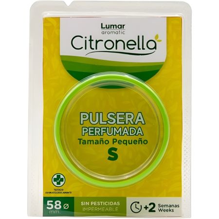 Lumar Aromatic Citronela Pulsera Perfumada Talla S Pulsera antimosquitos perfecta para disfrutar en espacios como jardines y terrazas con aroma refrescante 1ud