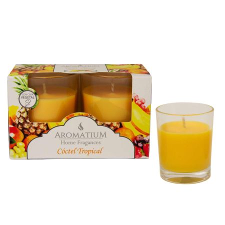 Aromatium Vela Home Fragances Cóctel Tropical Duplo Vela perfumada de cera vegetal con fragancia 2x57 gr