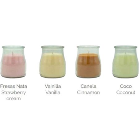 Aromatium Sweet Basket Velas Perfumadas Set Set de velas en vaso de cristal 100% reciclable perfuma y decora cualquier rincón de tu hogar 4x100 gr