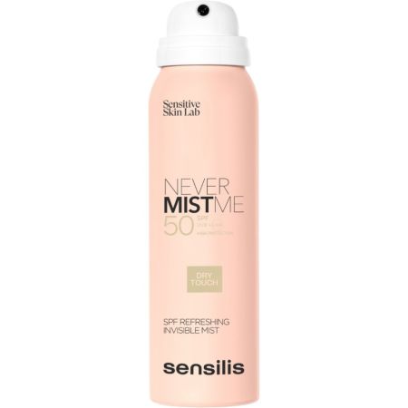 Sensilis Never Mist Me Spf 50 Bruma solar facial refrescante con propiedades hidratantes antiedad y calmantes 100 ml