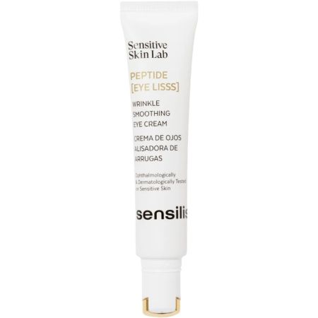 Sensilis Peptide [Eye Lisss] Crema De Ojos Alisadora De Arrugas Contorno de ojos de rápida absorción ilumina hidrata eleva el párpado y mejora elasticidad con efecto lifting inmediato 15 ml