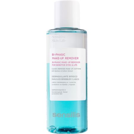 Sensilis Desmaquillante Bifásico Para Ojos Sensibles Y Labios Desmaquillante bifásico limpia en profundidad eliminando impurezas y restos de maquillaje sin irritar 150 ml