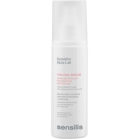 Sensilis The Cool Rescue Bruma Hidra-Calmante Bruma facial tonificante y refrescante con acción antirojeces ofrece máxima hidratación y confort 150 ml