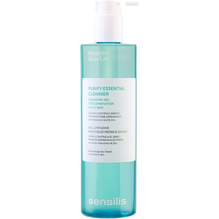 Sensilis Gel Limpiador Pieles Mixtas & Grasas Gel facial limpiador elimina impurezas y minimiza poros normallizando la secreción sebácea sin efecto rebote 400 ml