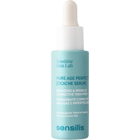 Sensilis Pure Age Perfect [Cicacne Serum] Tratamiento Corrector Sérum de textura ultrafluida con acción seborreguralora exfolia suavemente corregiendo imperfecciones y arrugas 30 ml