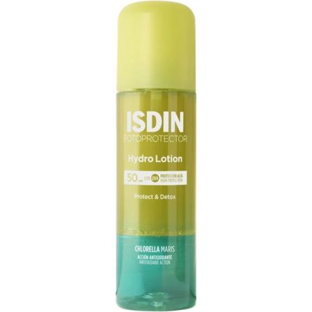 Isdin Hydro Lotion Protect & Detox Fotoprotector Spf 50 Protector solar corporal bifásico detoxifica y revitaliza 200 ml