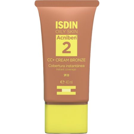 Isdin Acniben 2 Cc+Cream Spf 30 Crema hidratante con color de textura ligera cubre instantáneamente imperfecciones matificando la piel 40 ml
