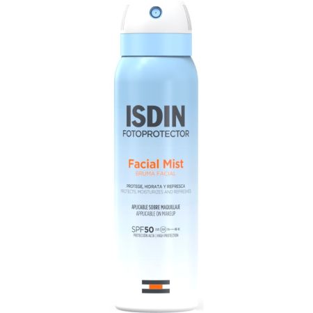 Isdin Fotoprotector Facial Mist Spf 50 Bruma facial resistente al agua ofrece hidratación intensa y absorción inmediata 100 ml