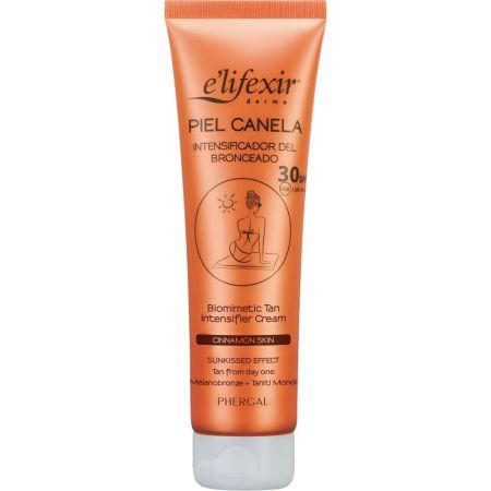 Elifexir Piel Canela Intensificador Del Bronceado Spf 30 Crema intensificadora aceleradora del bronceado resistente al agua para acabado natural intenso y duradero 150 ml