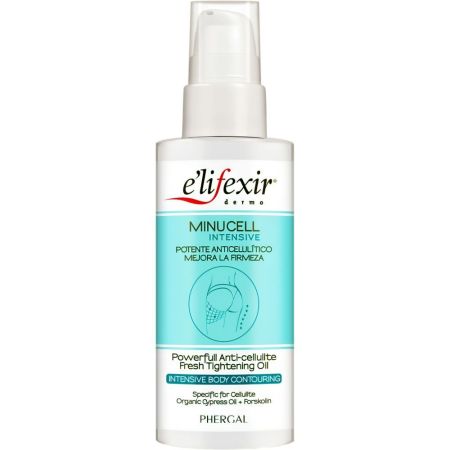 Elifexir Minucell Intensive Fresh Tightening Oil Tratamiento reductor potente anticelulítico ofrece efecto drenante y reafirmante con poderosos activos 100 ml
