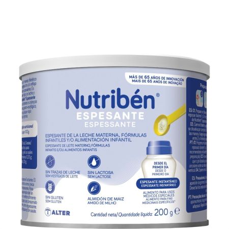 Nutriben Espesante Espesante para leche materna par lactantes y niños con problemas de regurgitación y/o reflujo 200 gr