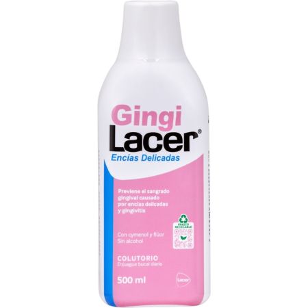 Lacer Gingi Encías Delicadas Colutorio Enjuage bucal con flúor y sin alcohol previene el sangrado gingival ayudando a disminuir la inflamación