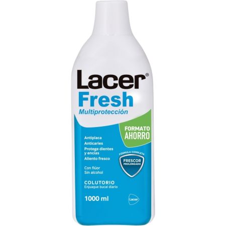 Lacer Fresh Frescor Prolongado Colutorio Enjuage bucal fórmula avanzada sin alcohol antiplaca anticaries para aliento fresco