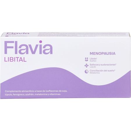 Flavia Libital Menopausia Complemento alimenticio ayuda a aliviar los signos molestos de la menopausia 30 uds
