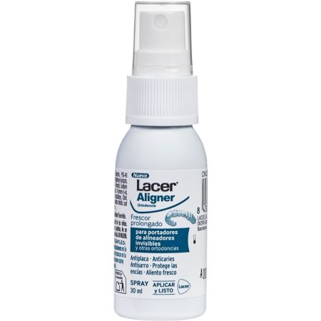 Lacer Aligner Ortodoncia Spray Spray bucal protege dientes y encías para personas con ortodoncia ofreciendo un frescor de larga duración 30 ml