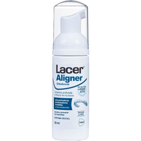 Lacer Aligner Ortodoncia Espuma Bucal Espuma bucal previene manchas ofreciendo limpieza y frescor profundo para personas con ortodoncia 50 ml