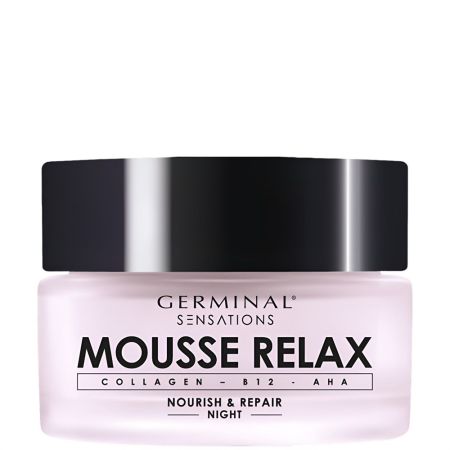 Germinal Sensations Mousse Relax Nourish & Repair Night Crema facial de noche nutritiva y reparadora ofrece firmeza y elasticidad disminuyendo arrugas 50 ml