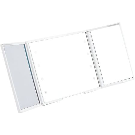 Berilo Espejo De Bolsillo Espejo plegable de bolsillo con 8 luces led brillantes para una iluminación ideal en cualquier lugar