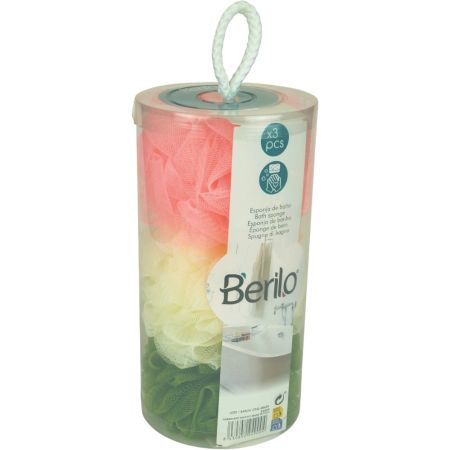 Berilo Esponja De Baño Esponjas de baño en tonos vibrantes ideales para exfoliar y limpiar suavemente la piel 3 uds