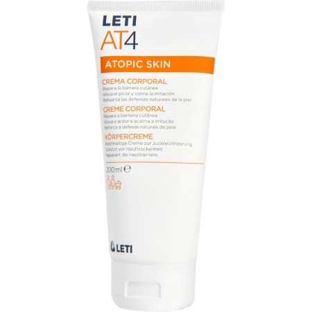 Leti At4 Atopic Skin Crema Corporal Crema corporal hidratante y suavizante alivia el picor protege y refuerza la microflora 200 ml