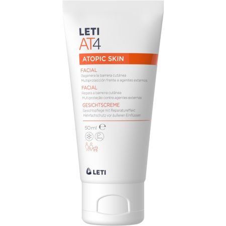 Leti At4 Atopic Skin Facial Crema hidratante protege de las agresiones diarias y refuerza las defensas de la piel 50 ml