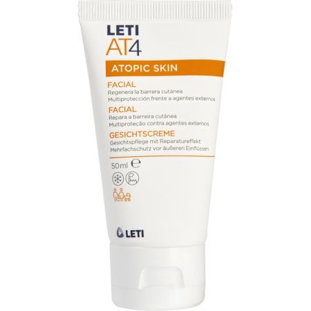Leti At4 Atopic Skin Facial Crema hidratante protege de las agresiones diarias y refuerza las defensas de la piel 50 ml