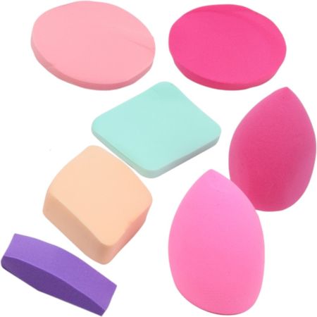 Bariloche Esponja Maquillaje Set Esponjas de maquillaje de textura suave y flexible ideales para aplicar base corrector o polvos 7 uds