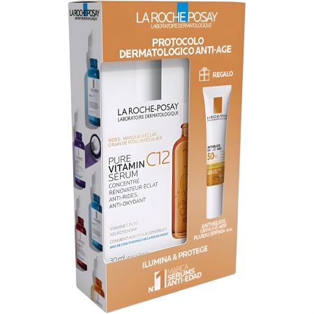 La Roche Posay Vitamin C12 Pure Sérum Concentré+Anthelios Uvmune Gratis Pack regalo restaura la firmeza e ilumina piel suave e hidratada