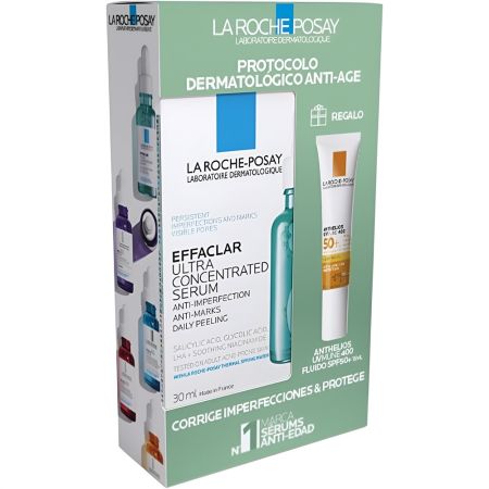 La Roche Posay Effaclar Serum Ultra Concentré+Anthelios Uvmune Gratis Pack regalo antiedad antiimperfecciones y marcas