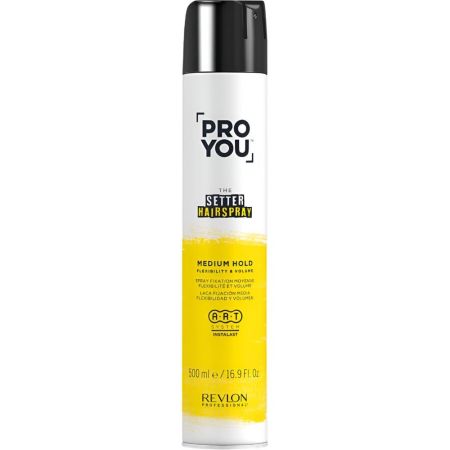 Revlon Professional Proyou Medium Hold The Setter Hairspray Laca fijadora media ofrece brillo volumen control y definición para acabado natural 500 ml