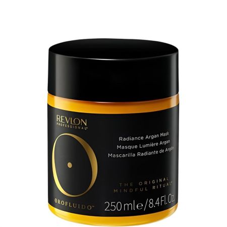 Revlon Professional Orofluido Mascarilla Radiante De Argán Tratamiento vegano intensivo capilar hidrata repara suaviza y restaura para cabello seco y dañado 250 ml