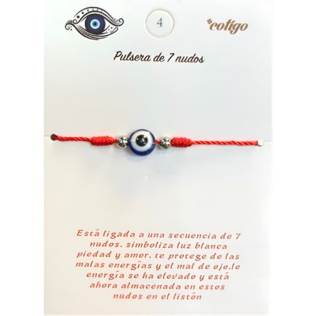 Marvimundo Pulsera 7 Nudos Con Ojo Turco Pulsera de hilo rojo protectora atrae energías positivas y buena suerte alejando malas energías