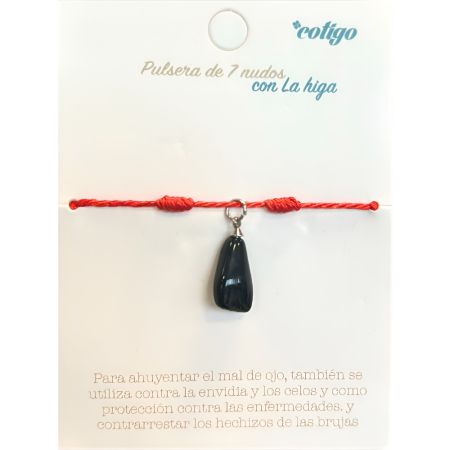 Marvimundo Pulsera De 7 Nudos Con La Higa Pulsera de hilo rojo utilizada para ahuyentar el mal de ojo y la envidia protegiendo contra enfermedades y hechizos