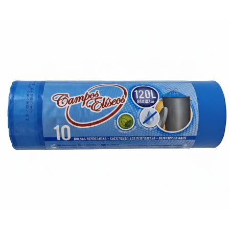 Campos Eliseos Bolsas De Basura Cubos De Jardinería Autocierre 100 Litros Bolsas de basura de 3 capas con autocierre y sistema antigoteo súper-resistente  85x102 cm 10 uds