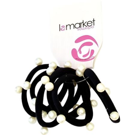 Inca Gomas Negras Con Perlitas Pack Gomas para el cabello ideales para su decoración 3 uds