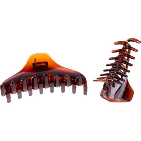 Inca Pinza Curvada Marrón De Concha Francesa Grande Pinza para el cabello sujeción firme 1 ud