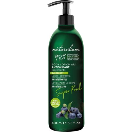 Naturalium Super Food Blueberry Body Lotion Loción corporal antioxidante con extractos naturales de arándano 400 ml