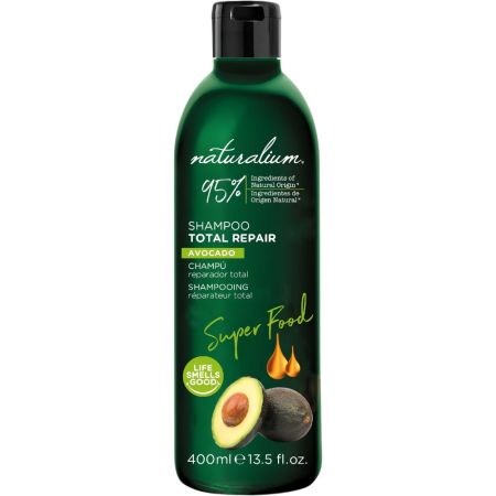 Naturalium Super Food Total Repair Avocado Champú Champú reparador total con extractos naturales de aguacate 400 ml
