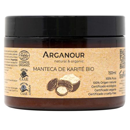 Arganour Manteca De Karité Bio Body Lotion Crema corporal hidratante de manteca de karité 100% natural 150 ml