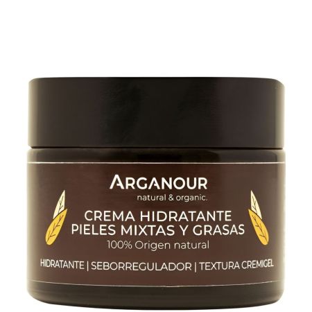 Arganour Crema Hidratante Pieles Mixtas Y Grasas Crema de día hidratante seboreguladora 100 % natural 50 ml