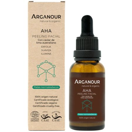 Arganour Aha Peeling Facial Sérum exfolia suaviza e ilumina con caviar de lima australiano 100% natural 30 ml